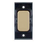 Selectric SGRID360-130 GRID360 10A 1 Way Switch Module - Satin Brass, Black Insert