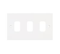 Selectric SGRID360-162 GRID360 Square White Moulded 3 Aperture Modular Front Plate