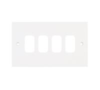 Selectric SGRID360-163 GRID360 Square White Moulded 4 Aperture Modular Front Plate