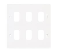 Selectric SGRID360-164 GRID360 Square White Moulded 6 Aperture Modular Front Plate
