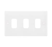 Selectric SGRID360-169 GRID360 Smooth White Moulded 3 Aperture Modular Front Plate