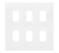 Selectric SGRID360-171 GRID360 Smooth White Moulded 6 Aperture Modular Front Plate