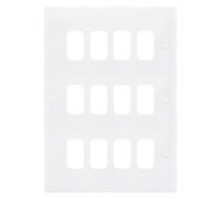 Selectric SGRID360-173 GRID360 Smooth White Moulded 12 Aperture Modular Front Plate