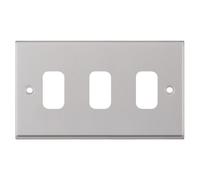 Selectric SGRID360-183 GRID360 7M-PRO 3 Aperture Modular Front Plate - Satin Chrome