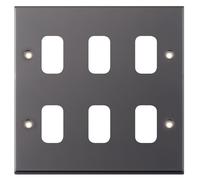 Selectric SGRID360-199 GRID360 7M-PRO 6 Aperture Modular Front Plate - Black Nickel