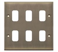 Selectric SGRID360-206 GRID360 7M-PRO 6 Aperture Modular Front Plate - Antique Brass