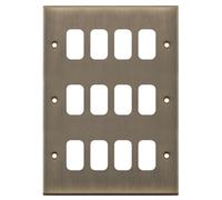 Selectric SGRID360-208 GRID360 7M-PRO 12 Aperture Modular Front Plate - Antique Brass