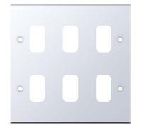 Selectric SGRID360-220 GRID360 5M 6 Aperture Modular Front Plate - Polished Chrome