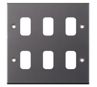 Selectric SGRID360-227 GRID360 5M 6 Aperture Modular Front Plate - Black Nickel