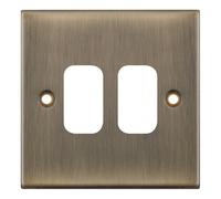 Selectric SGRID360-231 GRID360 5M 2 Aperture Modular Front Plate - Antique Brass