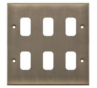 Selectric SGRID360-234 GRID360 5M 6 Aperture Modular Front Plate - Antique Brass
