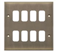 Selectric SGRID360-235 GRID360 5M 8 Aperture Modular Front Plate - Antique Brass