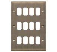 Selectric SGRID360-236 GRID360 5M 12 Aperture Modular Front Plate - Antique Brass