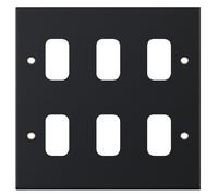 Selectric SGRID360-248 GRID360 5M 6 Aperture Modular Front Plate - Matt Black