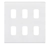 Selectric SGRID360-269 GRID360 5M-PLUS Screwless 6 Aperture Modular Front Plate - Matt White