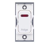 Selectric SGRID360-295 GRID360 20A DP Switch Module with Neon marked "fridge" - White Plastic, White Insert