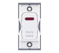 Selectric SGRID360-309 GRID360 20A DP Switch Module with Neon marked "micro wave" - White Plastic, White Insert