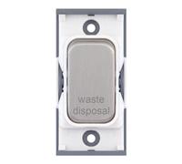 Selectric SGRID360-353 GRID360 20A DP Switch Module marked "waste disposal" - Satin Chrome, White Insert
