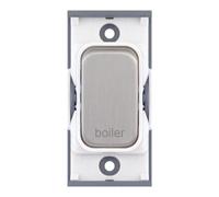 Selectric SGRID360-356 GRID360 20A DP Switch Module marked "boiler" - Satin Chrome, White Insert