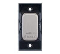Selectric SGRID360-367 GRID360 20A DP Switch Module marked "waste disposal" - Satin Chrome, Black Insert