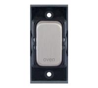 Selectric SGRID360-369 GRID360 20A DP Switch Module marked "oven" - Satin Chrome, Black Insert
