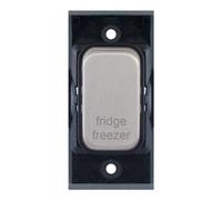 Selectric SGRID360-374 GRID360 20A DP Switch Module marked "fridge freezer" - Satin Chrome, Black Insert