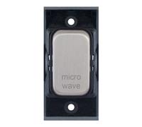 Selectric SGRID360-375 GRID360 20A DP Switch Module marked "micro wave" - Satin Chrome, Black Insert