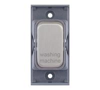 Selectric SGRID360-379 GRID360 20A DP Switch Module marked "washing machine" - Satin Chrome, Grey Insert
