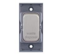 Selectric SGRID360-381 GRID360 20A DP Switch Module marked "waste disposal" - Satin Chrome, Grey Insert
