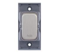 Selectric SGRID360-382 GRID360 20A DP Switch Module marked "hob" - Satin Chrome, Grey Insert