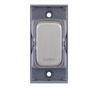 Selectric SGRID360-383 GRID360 20A DP Switch Module marked "oven" - Satin Chrome, Grey Insert