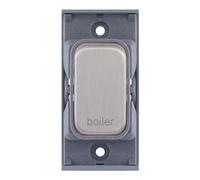 Selectric SGRID360-384 GRID360 20A DP Switch Module marked "boiler" - Satin Chrome, Grey Insert
