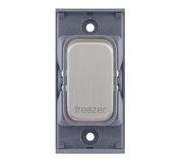Selectric SGRID360-387 GRID360 20A DP Switch Module marked "freezer" - Satin Chrome, Grey Insert