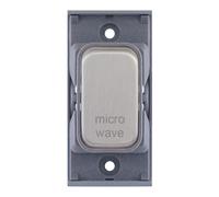 Selectric SGRID360-389 GRID360 20A DP Switch Module marked "micro wave" - Satin Chrome, Grey Insert