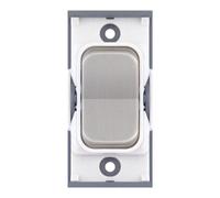 Selectric SGRID360-401 GRID360 20A SP 2 Way Centre Off Retractive Switch Module - Satin Chrome, White Insert