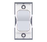 Selectric SGRID360-404 GRID360 20A SP 2 Way Centre Off Retractive Switch Module - Polished Chrome, White Insert