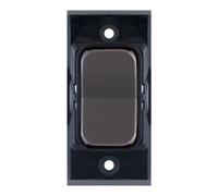 Selectric SGRID360-406 GRID360 20A SP 2 Way Centre Off Retractive Switch Module - Black Nickel, Black Insert