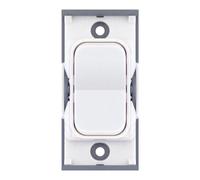 Selectric SGRID360-410 GRID360 20A SP 2 Way Centre Off Retractive Switch Module - Matt White, White Insert