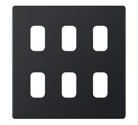 Selectric SGRID360-424 GRID360 5M-PLUS Screwless 6 Aperture Modular Front Plate - Matt Black