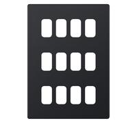 Selectric SGRID360-426 GRID360 5M-PLUS Screwless 12 Aperture Modular Front Plate - Matt Black