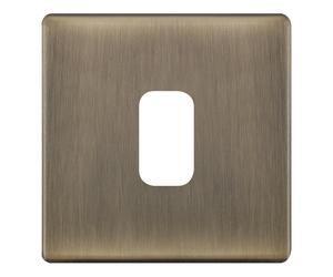 Selectric SGRID360-427 GRID360 5M-PLUS Screwless 1 Aperture Modular Front Plate - Antique Brass