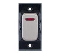 Selectric SGRID360-46 GRID360 20A DP Switch Module with Neon - Satin Chrome, Black Insert