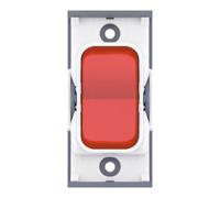 Selectric SGRID360-538 GRID360 20A SP 2 Way Centre Off Retractive Switch Module - Red Plastic, White Insert