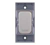 Selectric SGRID360-544 GRID360 20A DP Switch Module marked "boost" - Satin Chrome, Grey Insert