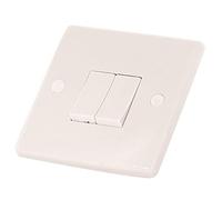 Selectric "Smooth" 10 amp plate switch - 2 gang - 2 way - (SSL502)