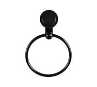 SelectTraders Black Suction Towel Ring, Stainless Steel Suction Towel Rail for Bathroom, Durable Bathroom Towel Holder with No-Drill Installation, Matte Finish Waterproof Towel Rack