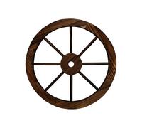 SelectTraders Burntwood Wagon Wheel 40cm Rustic Wooden Wagon Wheel for Garden Decor Vintage Wall Hanging Decoration Outdoor Garden Wall Art Wooden Cart Wheel Home & Patio Ornament