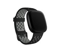 Seleek Replacement Bands Compatible with Fitbit Versa 3 / Versa 4 / Sense/Sense 2, Silicone Adjustable Classic Accessory Wristband Fitness Straps for Women Men（Small，Black+Grey）
