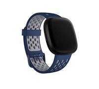Seleek Replacement Bands Compatible with Fitbit Versa 3 / Versa 4 / Sense/Sense 2, Silicone Adjustable Classic Accessory Fitness Bands for Women Men, Small and Large, Blue and grey, Large, Classic