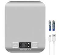 Selegere Digital Shipping Scale,Stainless Steel Panel, Accurate 10kg/1g Portable Postal Scale for Packages, Small Business,Kitchen, Food, Handmade, Liquids, and Boutique (Silver)
